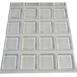 Rubber Bumpers Self Adhesive Large - 20 Pack - Rubber Pads for Cutting Board Feet - 1 Inch Square Clear Rubber Bumper Pads