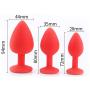 Mayli 3Pcs/Set Beginner Anales Trainer Kits for Women Silicone Starters Set Jewelry Decorated Toys, Red