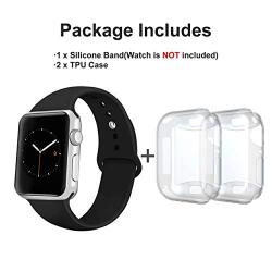 iGK Sport Band Compatible with Apple Watch 38mm 40mm 42mm 44mm, Soft Silicone Sport Strap Replacement Bands for iWatch Apple Watch Series 5, Series 4, Series 3, Series 2, Series 1