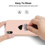 iPhone X Silicone Case, XSHNUO Liquid Silicone Gel Rubber Ultra Thin Case with Soft Microfiber Cloth Lining Cushion for Apple iPhone X (2017) 5.8 inch (Pink)