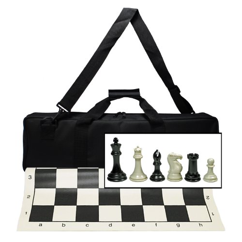 Ultimate Tournament Chess Set with New Silicone Chess Mat, Canvas Bag and Super Triple Weighted Chessmen with 4" King