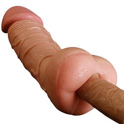 Silicone Thick Waterproof Pleasure Lifelike Toy Double Function Soft Realistic Massager