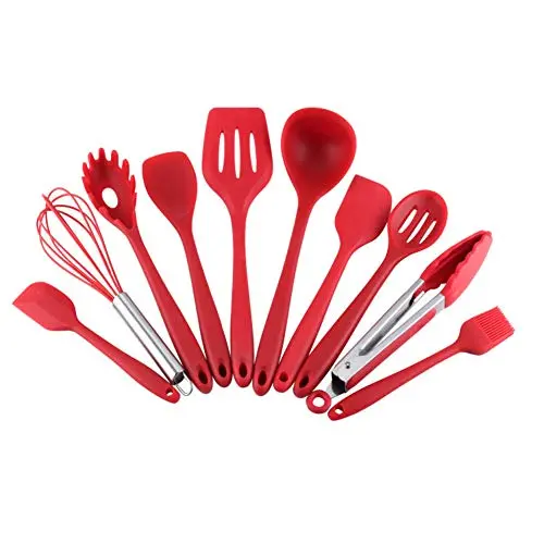 Silicone Kitchenware, Non-stick Heat-resistant Cookware Silicone Spatula Cooking Utensils Kitchen Gadget Kitchen Tools-red 30.8cm(12.1inch)