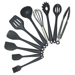 Silicone Kitchenware Set, Cooking Spoon Shovel Scraper 10 Piece Set Baking Barbecue Cooking Utensils