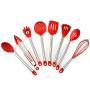Stainless Steel Pipe Handle Silicone Kitchenware 8 Piece Set Cooking Spoon Shovel Kitchen Set Non-Stick Tool