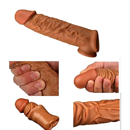 Privacy Packaging Silicone penile Condom Expander expands Male Chastity Toys Lengthen Cock Sleeves Dick Socks Reusable Condoms。。034948108641