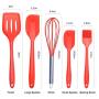 AMLINKER Silicone Heat Resistant Kitchen Cooking Utensil 10 Piece Cooking Set Non-Stick Kitchen Tools (Red)