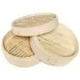 Juvale 3-Piece Set 10 Inch Bamboo Steamer Basket for Dim Sum, Buns, and Dumplings