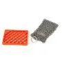 KITCHEN-PRO Cast Iron & Pyrex & Stainless Steel skillet Chainmail scrubber & cleaner With Silicone Insert Premium 316 Stainless Steel with Life Time Warranty