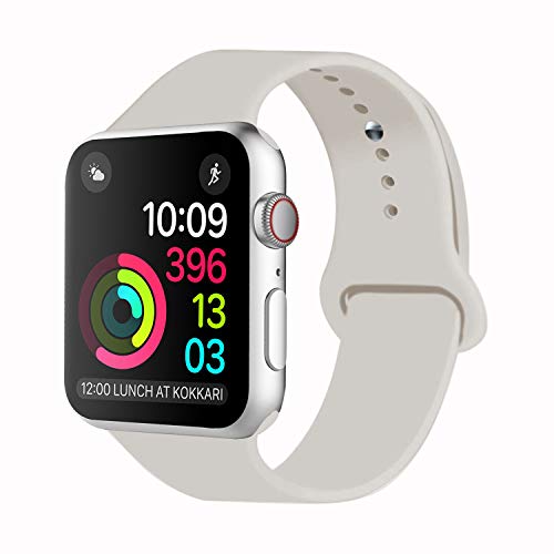 Idon Sport Watch Band, Soft Silicone Replacement Sports Band Compatible with Apple Watch Band 2018 Series 5/4/3/2/1 38MM 40MM 42MM 44MM for Apple Watch All Models