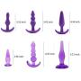 EYLEER 6pcs Medical Silicone Butt Plugs Beginner Set,Anal Trainer Kit,Prostate Massager Toys,G-Spot Stimulate Vibrating Massage (purple)
