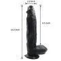 12in Body-Safe Silicone Luxury High Quality Black Huge D?ld? Waterproof Hands-Free Massage Wand Toys