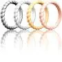 ThunderFit Womens Thin Swivel Rings, 10 Rings / 8 Rings / 4 Rings / 1 Ring - Stackable Silicone Wedding Rings - 2.5mm Wide - 2mm Thick