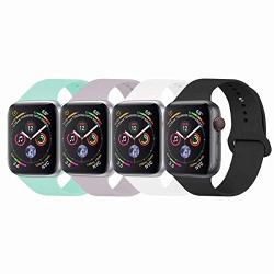 YANCH Compatible with for Apple Watch Band 38mm 42mm 40mm 44mm, Soft Silicone Sport Band Replacement Wrist Strap Compatible with for iWatch Series 4/3/2/1, Nike+,Sport,Edition
