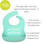 Simka Rose Silicone Bib - Waterproof Baby Bibs for Girls and Boys - Perfect for Babies and Toddlers - Easy to Clean Feeding Bibs - Excellent Baby Shower Gift - Set of 2 (Peach/Mint)