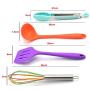JunbosiKitchenware Color Silicone Kitchen Utensils Set of 10 Environmentally Friendly Cooking Shovel Spoon Tool Non-Stick Silicone Kitchenware Set