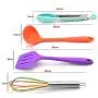 JunbosiKitchenware Color Silicone Kitchen Utensils Set of 10 Environmentally Friendly Cooking Shovel Spoon Tool Non-Stick Silicone Kitchenware Set