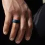 ROQ Silicone Wedding Ring for Men - Duo Collection Step Style - 4 Packs & 1 Single Ring Silicone Rubber Wedding Bands