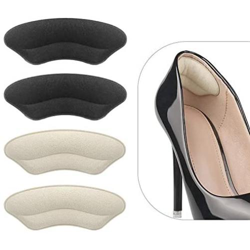 Heel Grips Liner Cushions Inserts for Loose Shoes, Heel Pads Snugs for Shoe Too Big Men Women, Filler Improved Shoe Fit and Comfort, Prevent Heel Slip and Blister (4 Pairs )