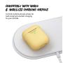 PodSkinz AirPods 2 & 1 Case [Front LED Visible] Protective Silicone Cover and Skin Compatible with Apple AirPods (Pastel Yellow)
