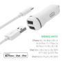 Car Charger USB iPhone Charger - by TalkWorks | 17W/3.4A | Dual Port USB with 5ft Lightning Cable | Apple MFI Certified For iPhone XS / XS Max / XR / X / 8 / 7 / 6 / SE / 5 / iPad, iPod - White