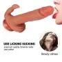 Wushuangyu Lifelike Massager Waterproof Realistic Silicone Di&DLO Body Massage Soft and Health Flesh - Vibrant Toy