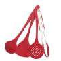JunbosiMulti-Color Red Blue Green Four-Piece Silicone Kitchenware Set Soup Spoon Shovel Food Clip Kitchen Tool,Red