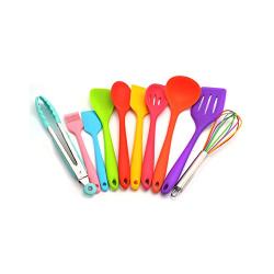 CWXDIAN Color Silicone Kitchenware Set of 10 Nonstick Cookware Silicone Kitchenware Set Green Cooking Tools, set of 10