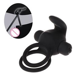 HEIYAO 10 Speed Vibrating Ring Silicone Bullet Vib Toy for Couples Black