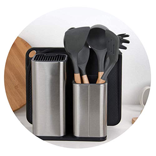 Sowoll Silicone Kitchenware Cooking Set Good Spatula Heat-Resistant Soup Spoon Non-Stick Special Cooking Shovel Kitchen Tools,7Pcs Set With Holder