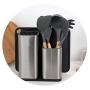 Sowoll Silicone Kitchenware Cooking Set Good Spatula Heat-Resistant Soup Spoon Non-Stick Special Cooking Shovel Kitchen Tools,7Pcs Set With Holder