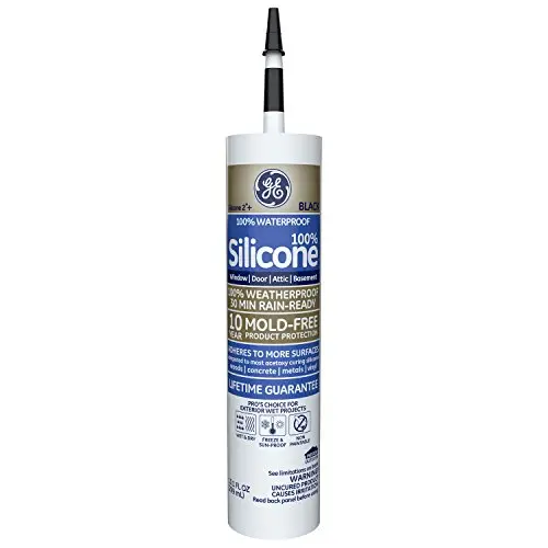 GE GE5030 Silicone 2+ Window & Door Sealant Caulk, 10.1oz, Black