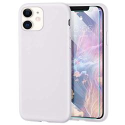 MILPROX iPhone 11 Case with Screen Protector, Liquid Silicone Gel Rubber Shockproof Slim Shell with Soft Microfiber Cloth Lining Cushion Cover for iPhone 11 6.1 inch (2019)-White