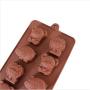 1PCS Hippo Lion Bear Shape 3D Silicone Mold, Jelly, Chocolate,Cake Decorating DIY Kitchenware ,Bakeware (1, Brown)