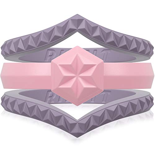 Rinfit Designed Silicone Wedding Ring for Women Set of Thin and Stackable Rings. 3 Pack & 4 Pack. Affordable, Comfortable, Soft, Metal Free Rubber Wedding Bands. Durable Wedding Ring Replacement.