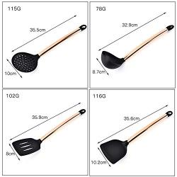 Gwjs Silicone Kitchen Utensils, Non-stick Heat-resistant Cookware Silicone Spatula Suit Silicone Kitchenware-ten Piece Set 35.9cm(14.1inch)