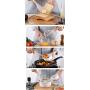 JunbosiKitchenware Solid Wood Handle with Storage Bucket Pink Silicone Kitchenware 11 Piece Set