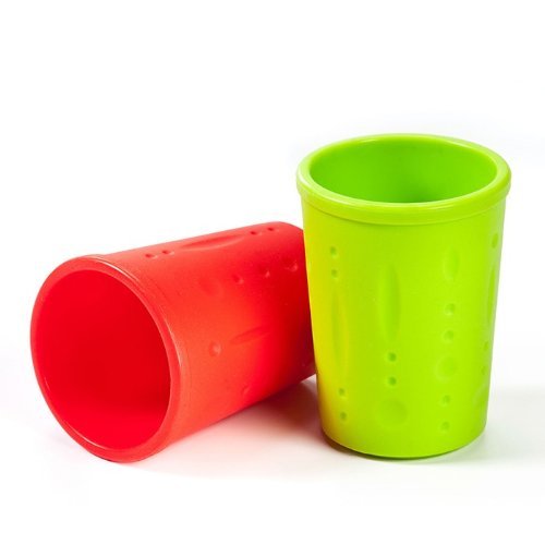 Kinderville Bigger Bites Silicone Cups, Set of 2 in Red / Green