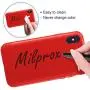 MILPROX Silicone Series Liquid Silicone Gel Rubber Slim Fit Case with Soft Microfiber Cloth Lining Cushion for iPhone X/iPhone Xs-Red