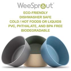 WEESPROUT Bamboo Toddler Bowls - 4 pc Set (10 fl oz) - The Best Premium Eco Friendly, Non Toxic, Bamboo Bowls for Kids - Dishwasher Safe - Natural BPA Free Non Toxic Baby Bowls