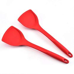 Hjyi Silicone Kitchen Utensils Set non-stick pot Chinese frying shovel integrated silicone fried kitchen shovel kitchenware (2-piece set)