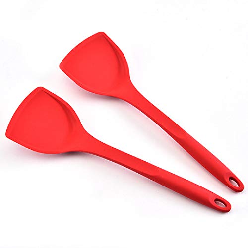 Hjyi Silicone Kitchen Utensils Set non-stick pot Chinese frying shovel integrated silicone fried kitchen shovel kitchenware (2-piece set)