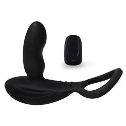 LEVETT Anals Plug Vibrator Male Cock Ring Prostate Massaging 11+11 Vibration Modes Rechargeble Wireless Penis Sex Toy with Remote Control