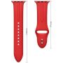 HUANLONG Watch Band 38mm 40mm 42mm 44mm, Soft Silicone Sport Style Iwatch Wristband Compatible for iWatch Strap Series 1/2/3/4(Red 38mm S/M)