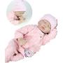 NPK Lifelike Reborn Baby Dolls Girl Soft Silicone 22 inchs 55 cm Realistic Handmade Weighted Body Pink Rabits Outfit Eyes Closed Sleeping