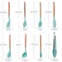 ZLKB Silicone Kitchen Utensils,Safe Food Grade Silicone with Premium Wood Handles, Non-Stick Heat Resistant Silicone Kitchenware