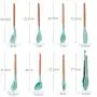 ZLKB Silicone Kitchen Utensils,Safe Food Grade Silicone with Premium Wood Handles, Non-Stick Heat Resistant Silicone Kitchenware