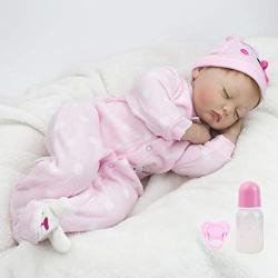 CHAREX Reborn Sleeping Baby Doll Soft Vinyl Lifelike Realistic 22 inch Weighted Newborn Dolls Gift Set