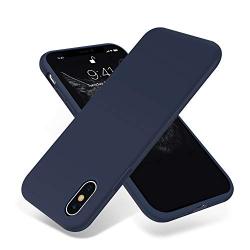 for iPhone X Case, OTOFLY [Silky and Soft Touch Series] Premium Soft Silicone Rubber Full-Body Protective Bumper Case Compatible with Apple iPhone X(ONLY) - Midnight Blue