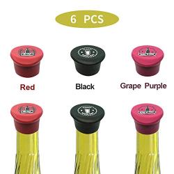 Silicone Wine Stoppers,Funny Kitchenware Bottle Caps,6 PCS of Wine Reusable Caps Stoppers for Wine and Beer Glass Bottles (Perfect Gift Pack)